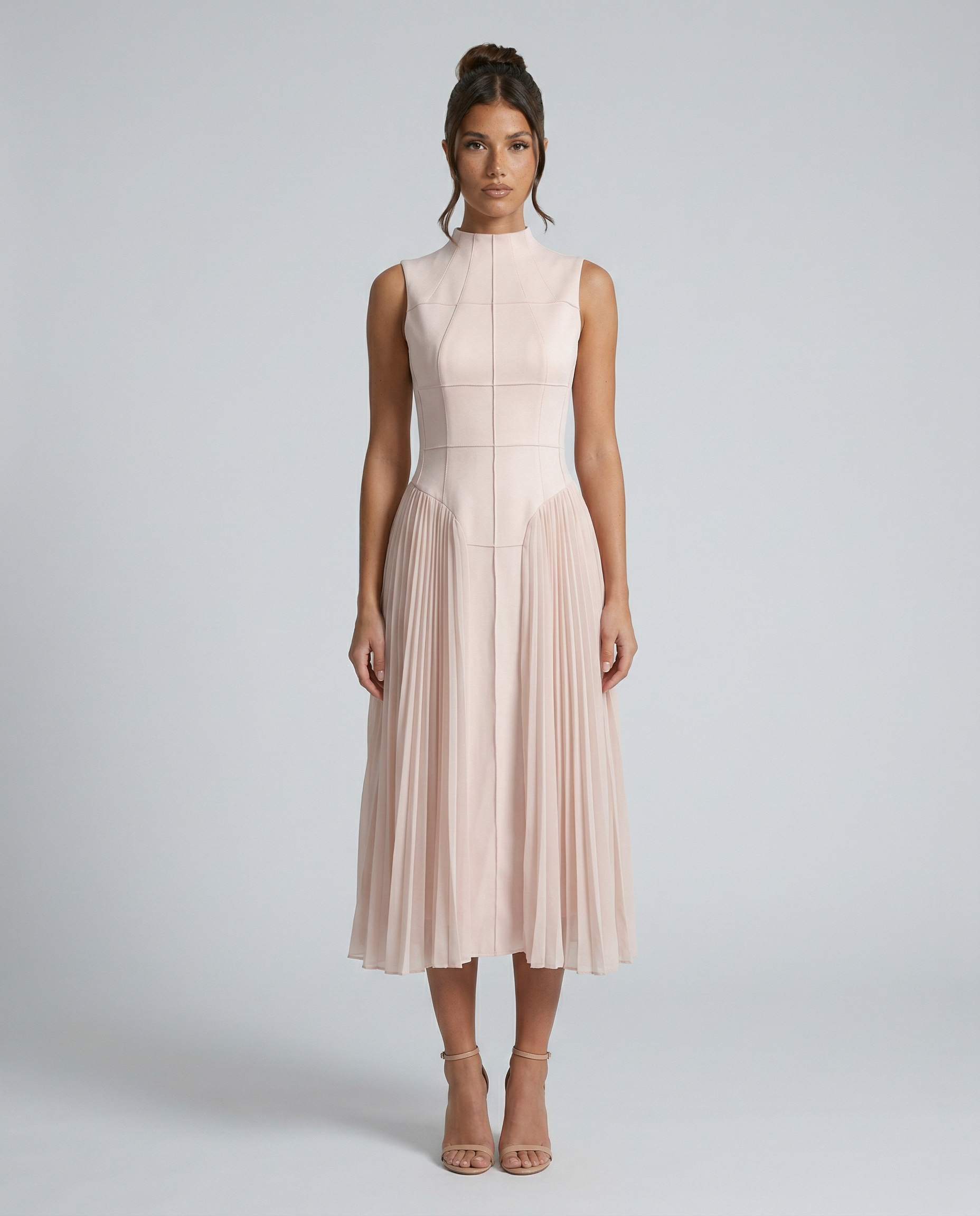 Aubree | Midi Dress with Pleated Skirt