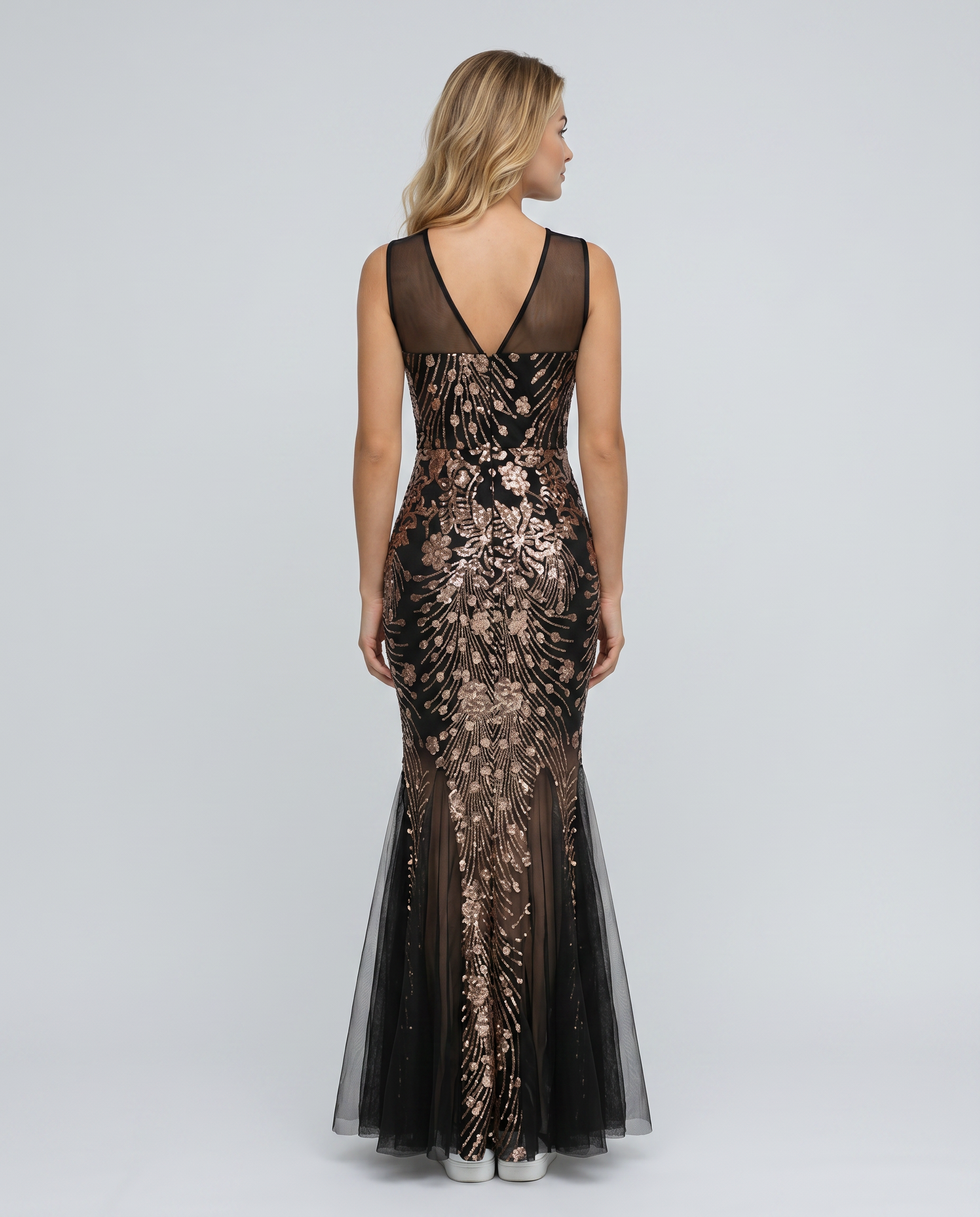 Belle | Maxi Dress with Sequin Mesh and Mermaid Hem