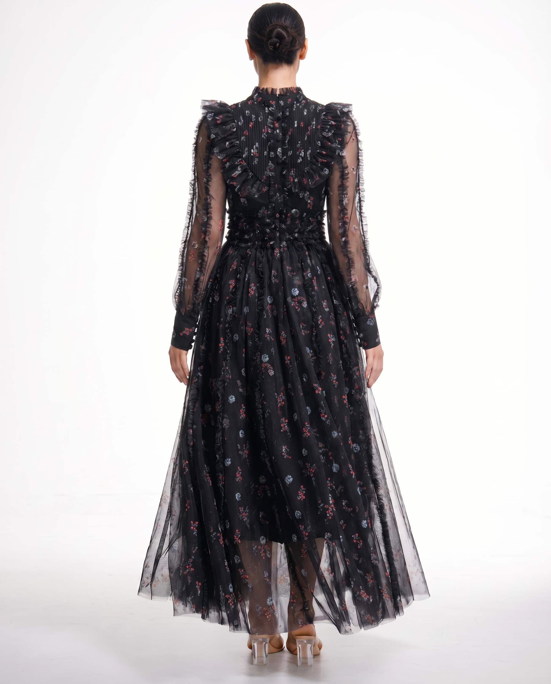 Beryl | Maxi Dress with Floral Print and Ruffle Details