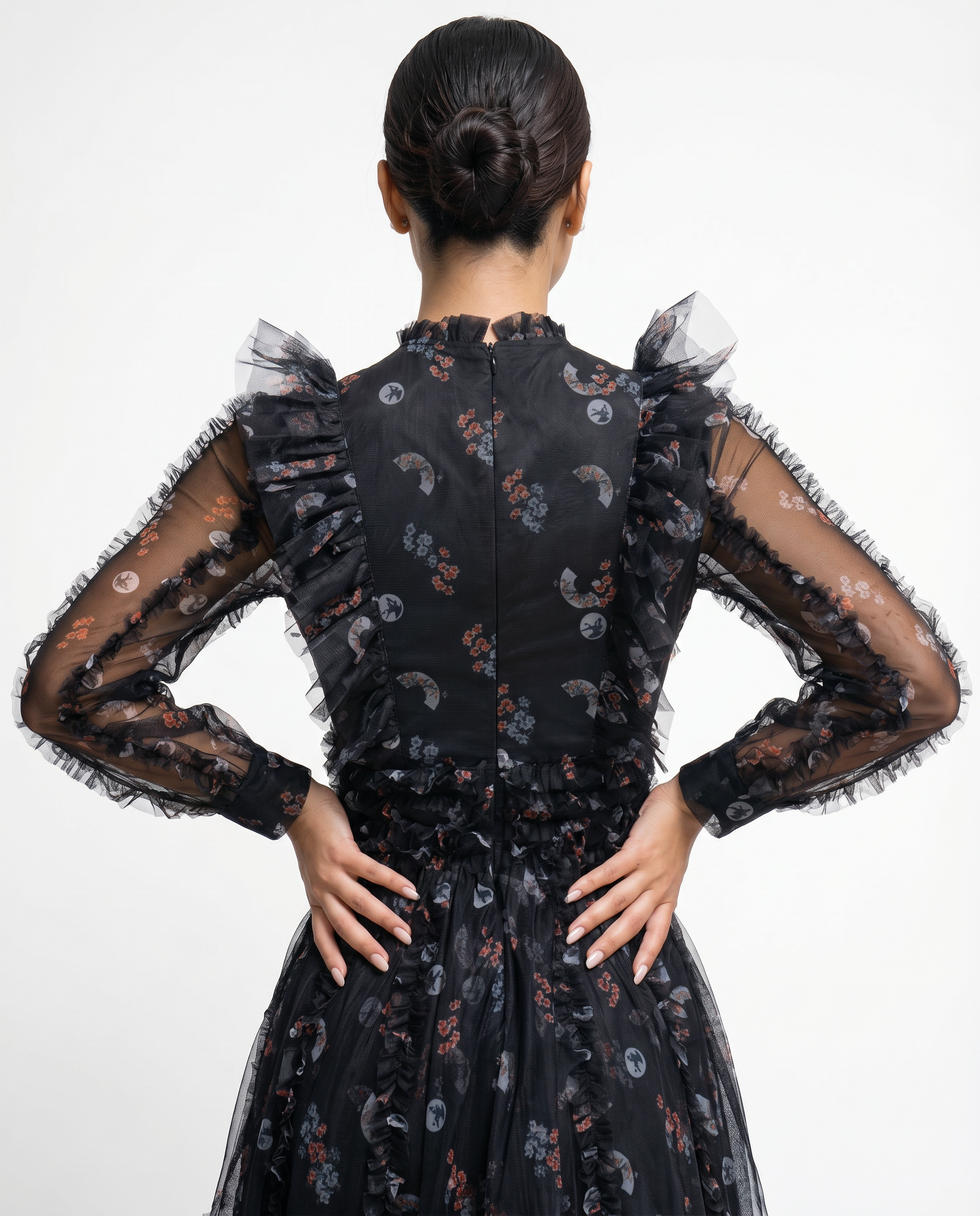 Beryl | Maxi Dress with Floral Print and Ruffle Details