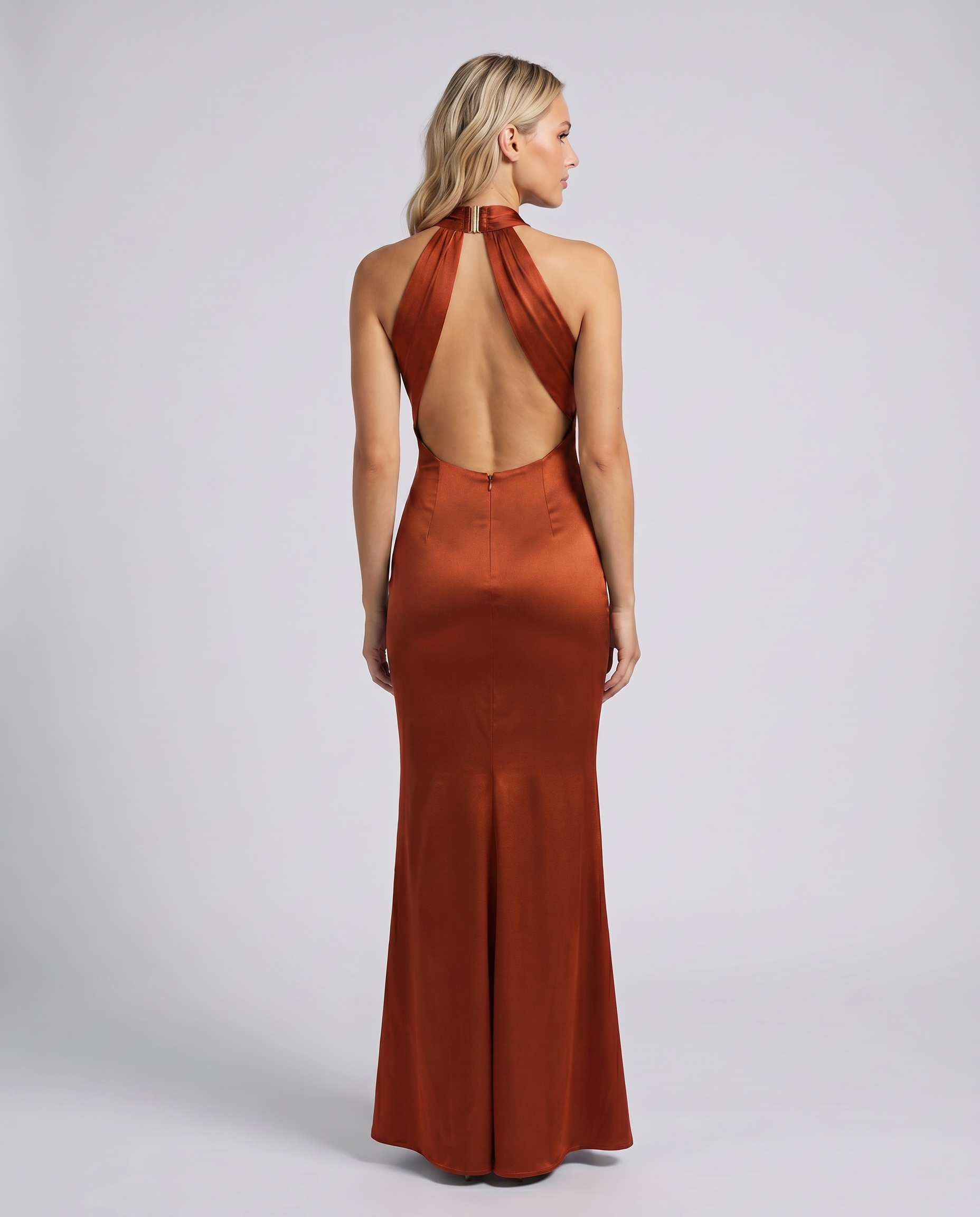 Kaia | Maxi Dress with Crossover Halter Neck and Fishtail Hem