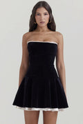 Althea | Mini Dress with Strapless Neckline and Flared Skirt