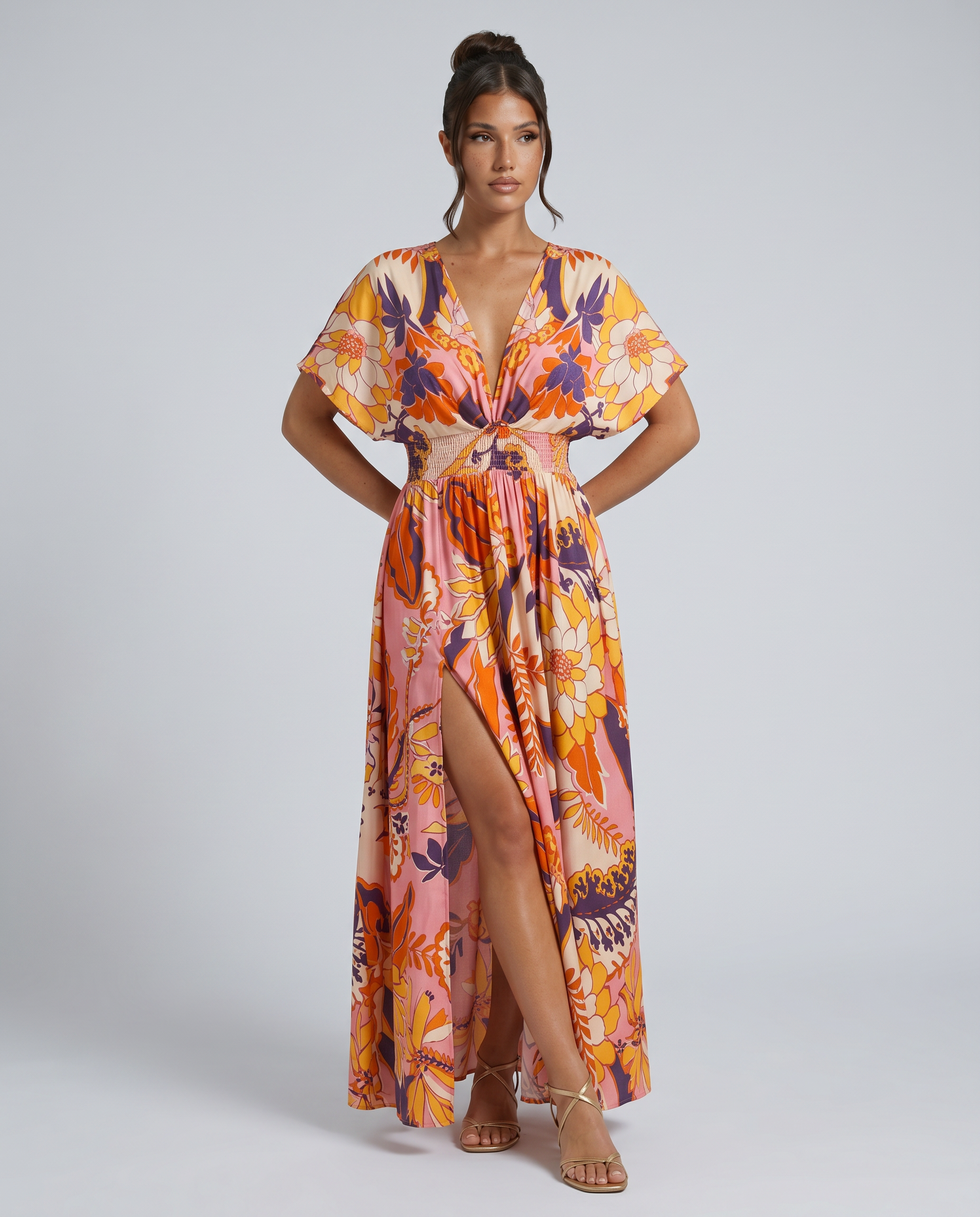 Nola | Maxi Dress with Floral Print and Elastic Waist