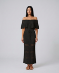Mara | Midi Crochet Dress with Off-Shoulder Neckline