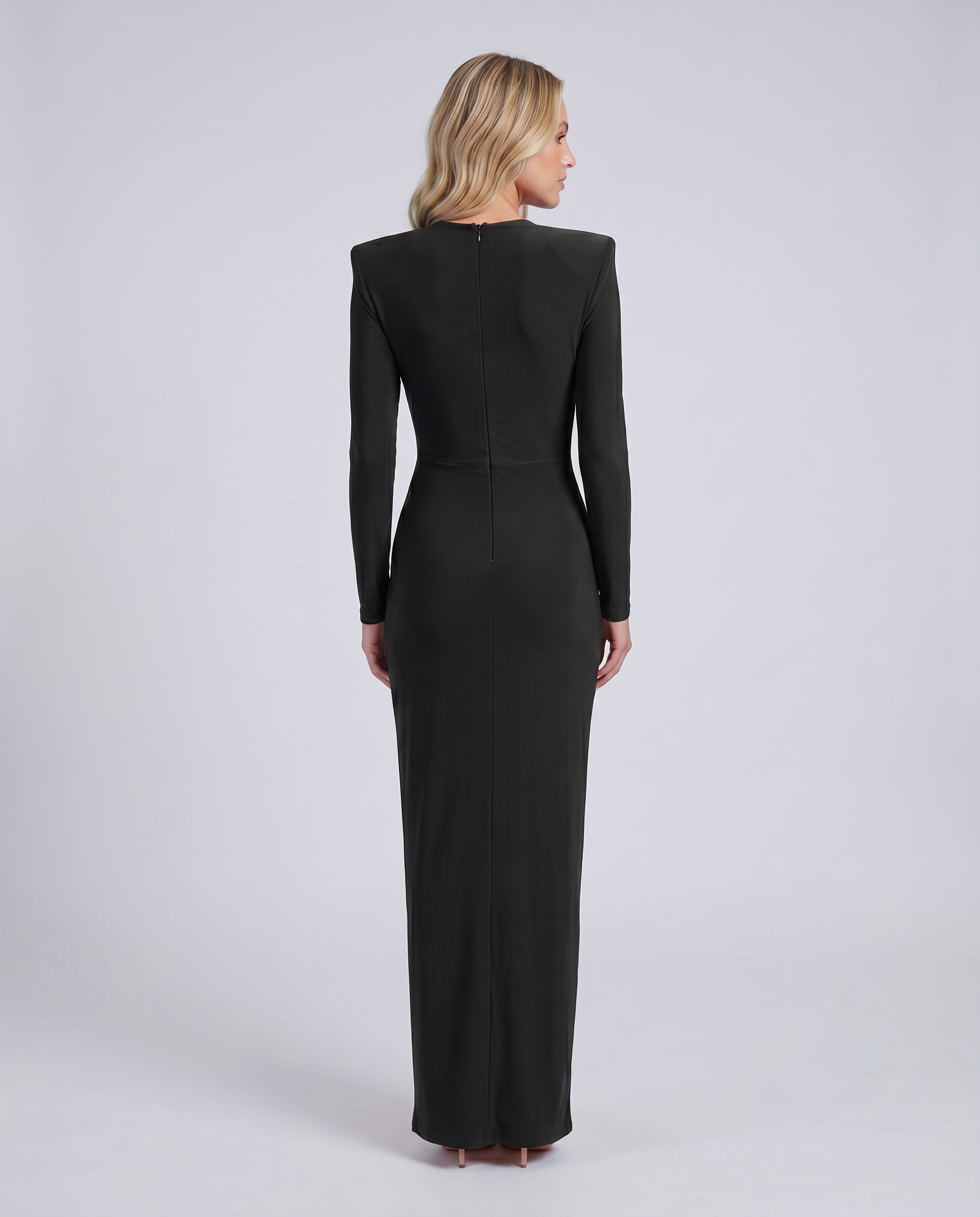 Megan | Maxi Dress with Deep V Neck and Ring Detail