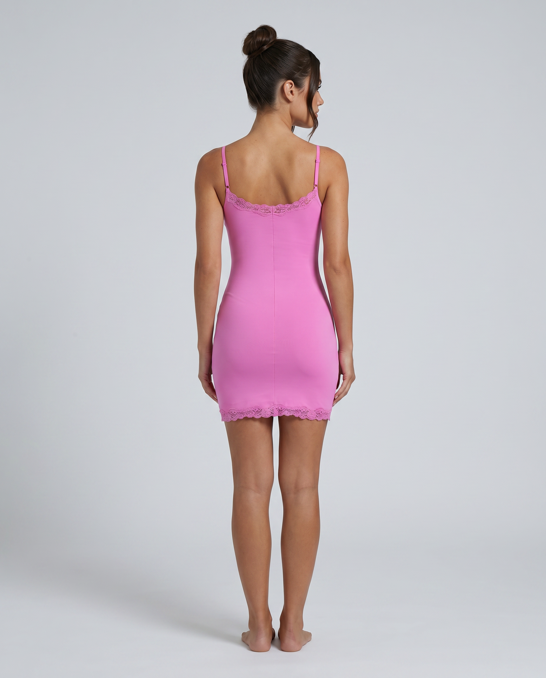 Melanie | Mini Slip Dress with Lace Trim