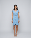 Luisa | Mini Dress with V-Neck and Draped Skirt