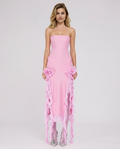 Jane | Midi Dress with Ruffle Tulle Panels