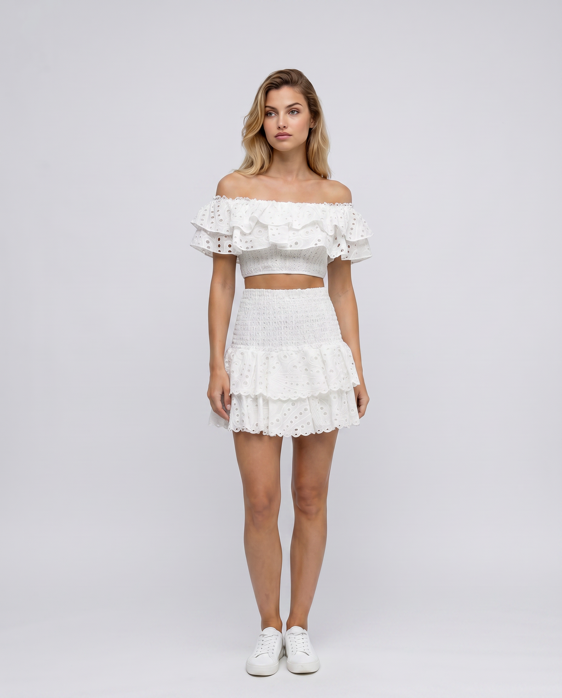 Annie | Two-Piece Ruffle Set with Mini Skirt