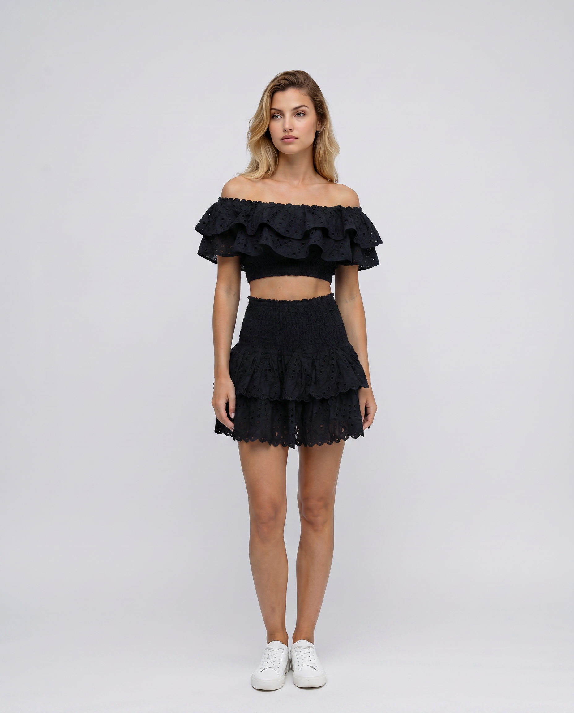 Annie | Two-Piece Ruffle Set with Mini Skirt