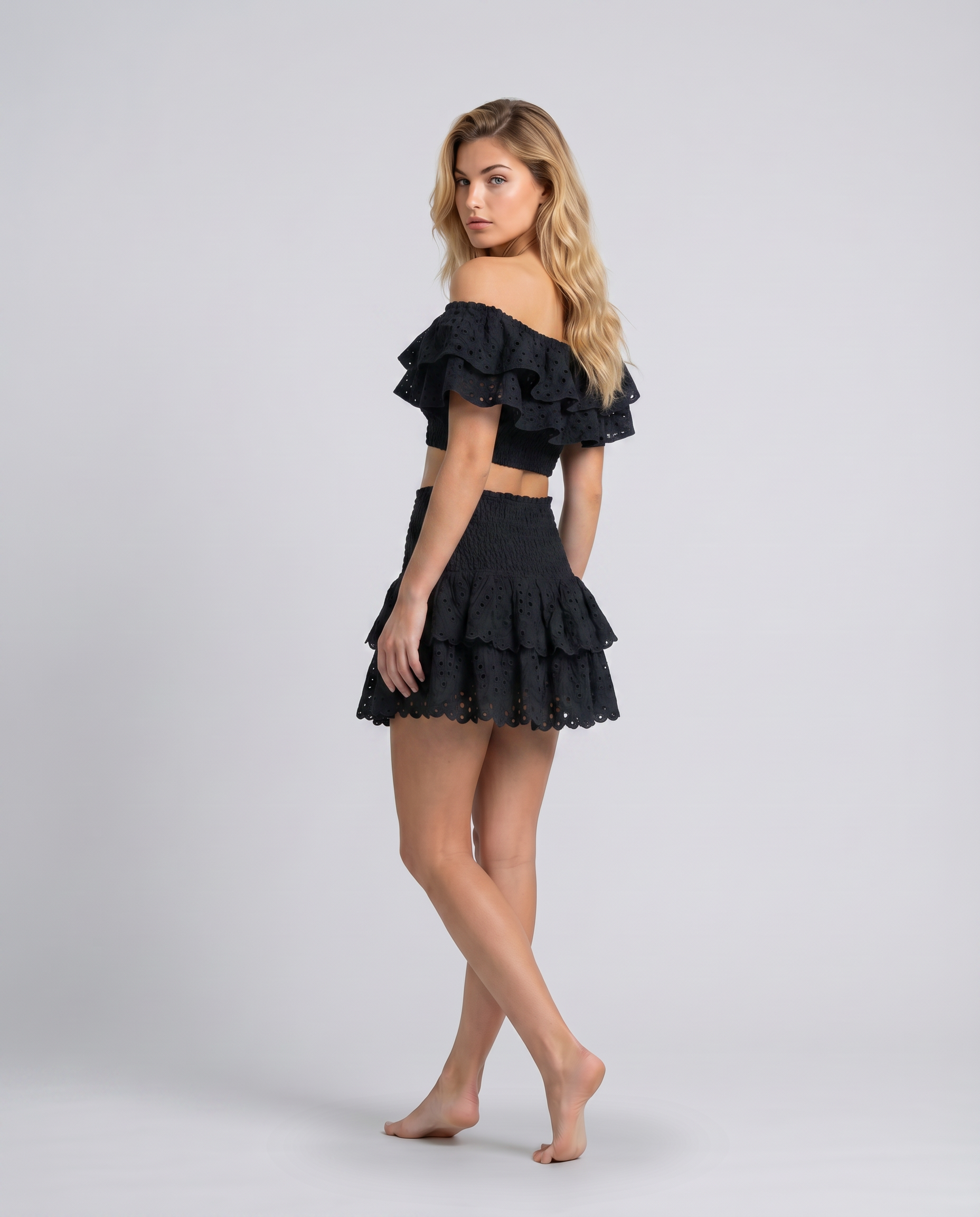 Annie | Two-Piece Ruffle Set with Mini Skirt