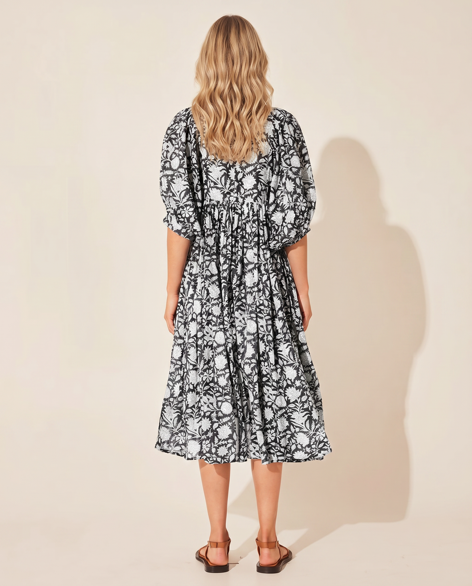 Mona | Midi Boho Dress with Floral Print