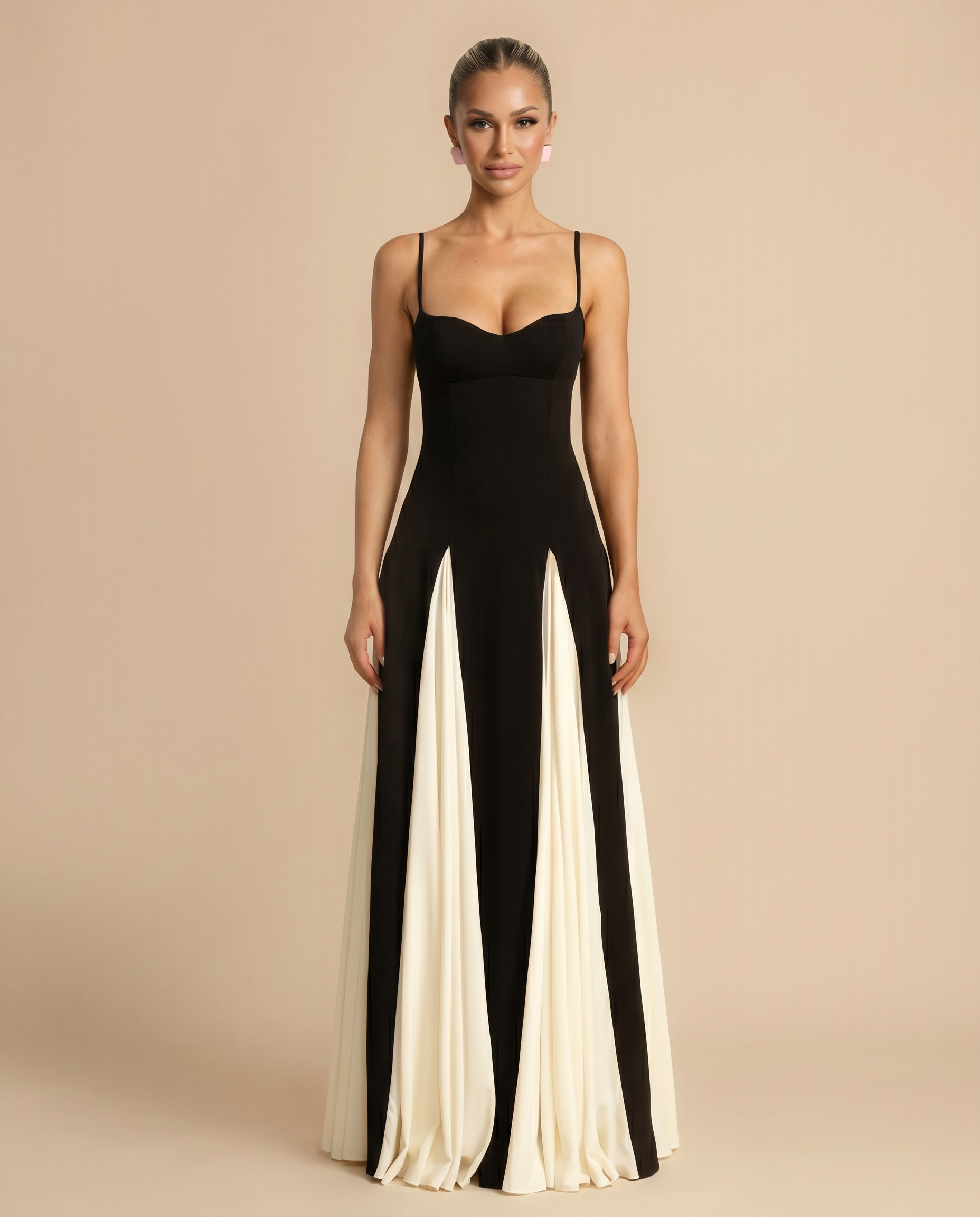 Lupe | Maxi Dress with Contrast Panel Skirt