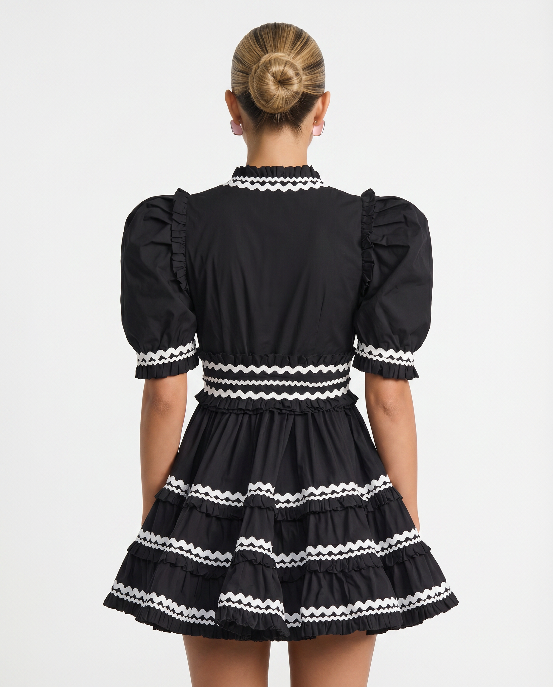 Nellie | Mini Dress with Puff Sleeves and Ruffle Trim