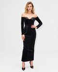 Campbell | Maxi Dress with Off-Shoulder Lace Neckline