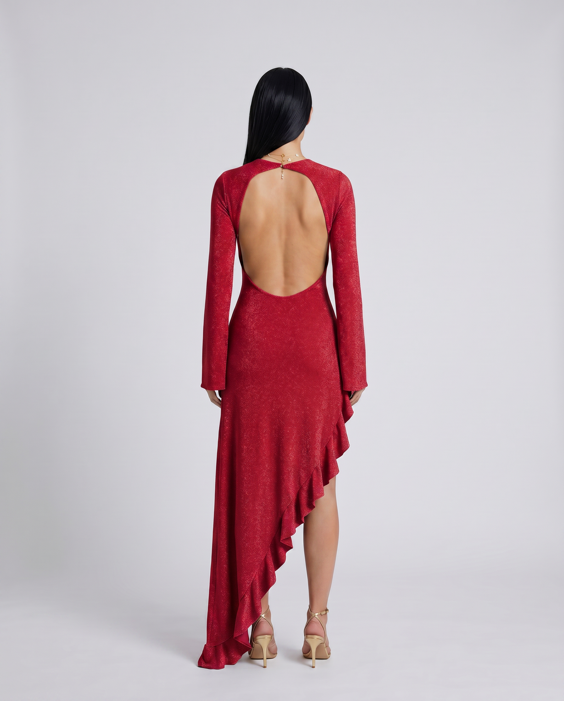 Holly | Asymmetrical Maxi Dress with Ruffle Hem
