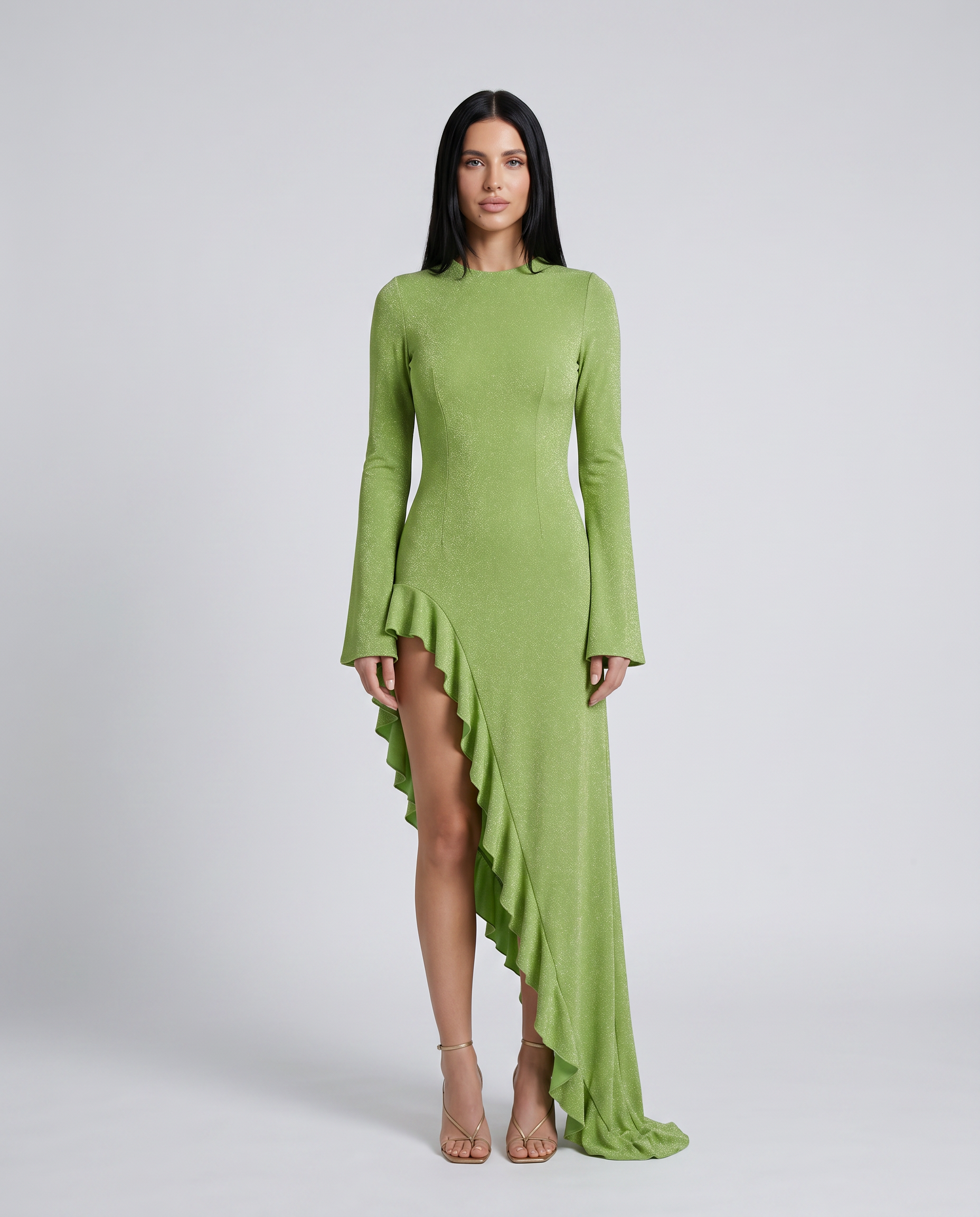 Holly | Asymmetrical Maxi Dress with Ruffle Hem