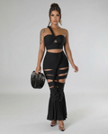 Silvia | Strapless Maxi Dress with Cut-Out Details