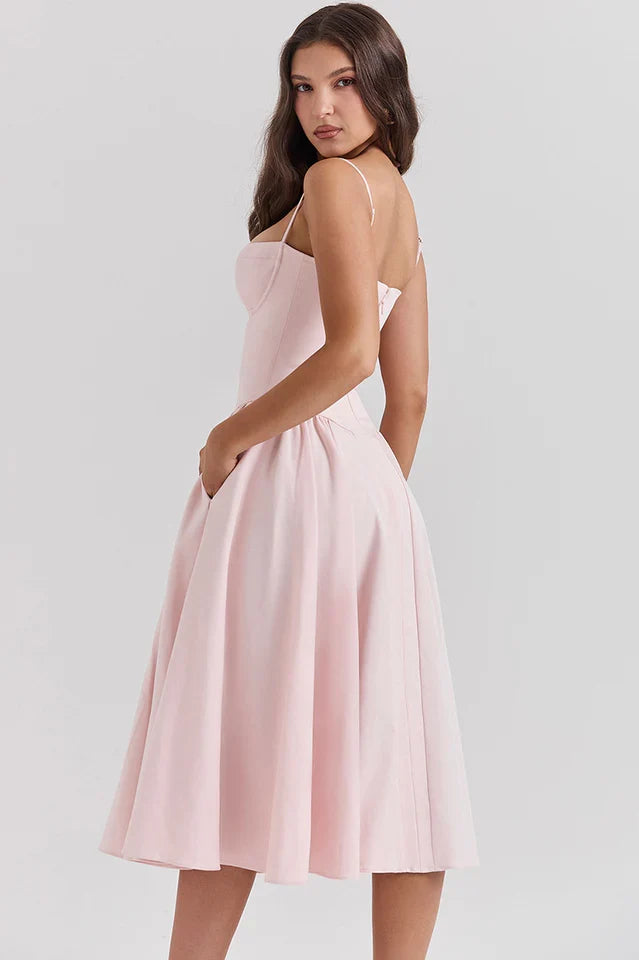 Thelma | Midi Sundress with Corset Bodice