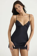 Julia | Mini Slip Dress with Lace Trim