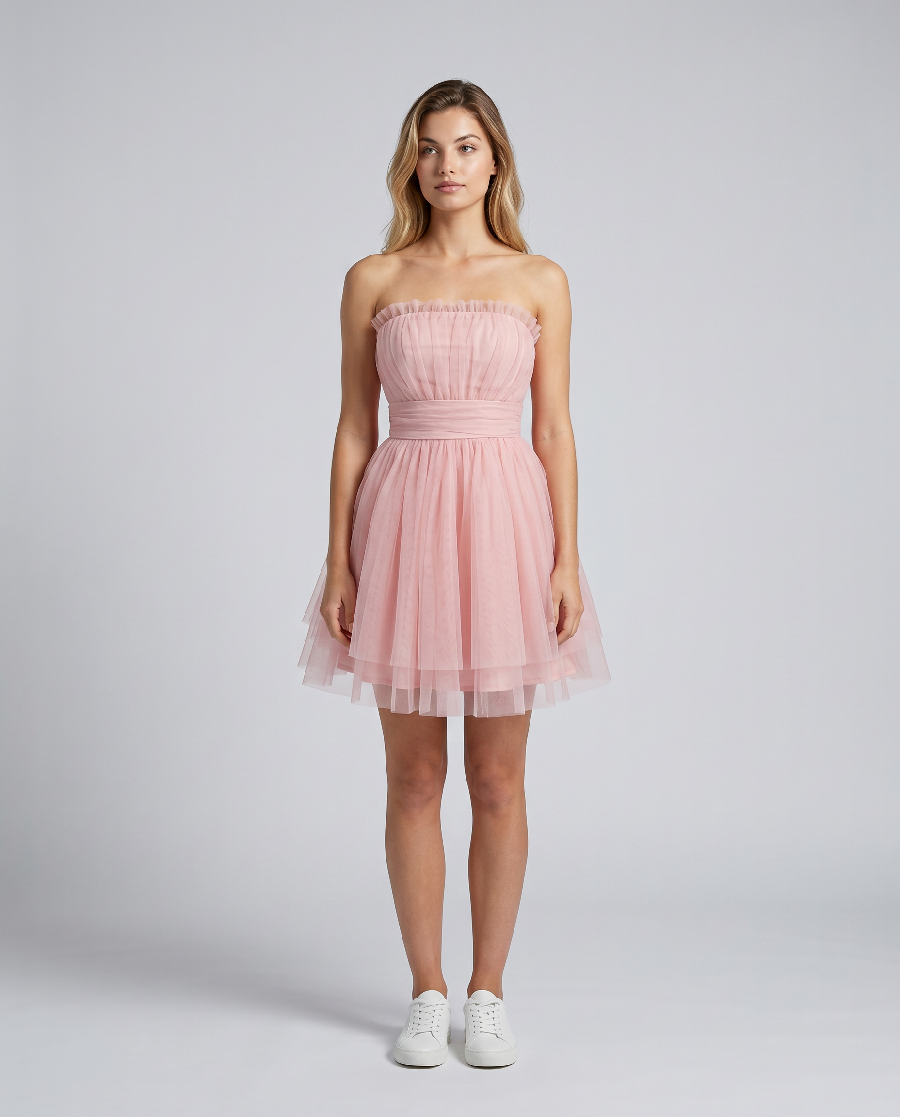 Nichole | Mini Dress with Strapless Tulle Skirt
