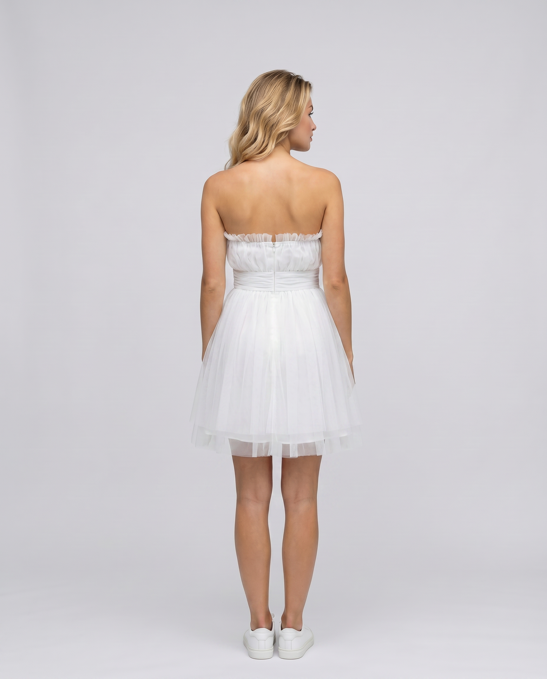 Nichole | Mini Dress with Strapless Tulle Skirt