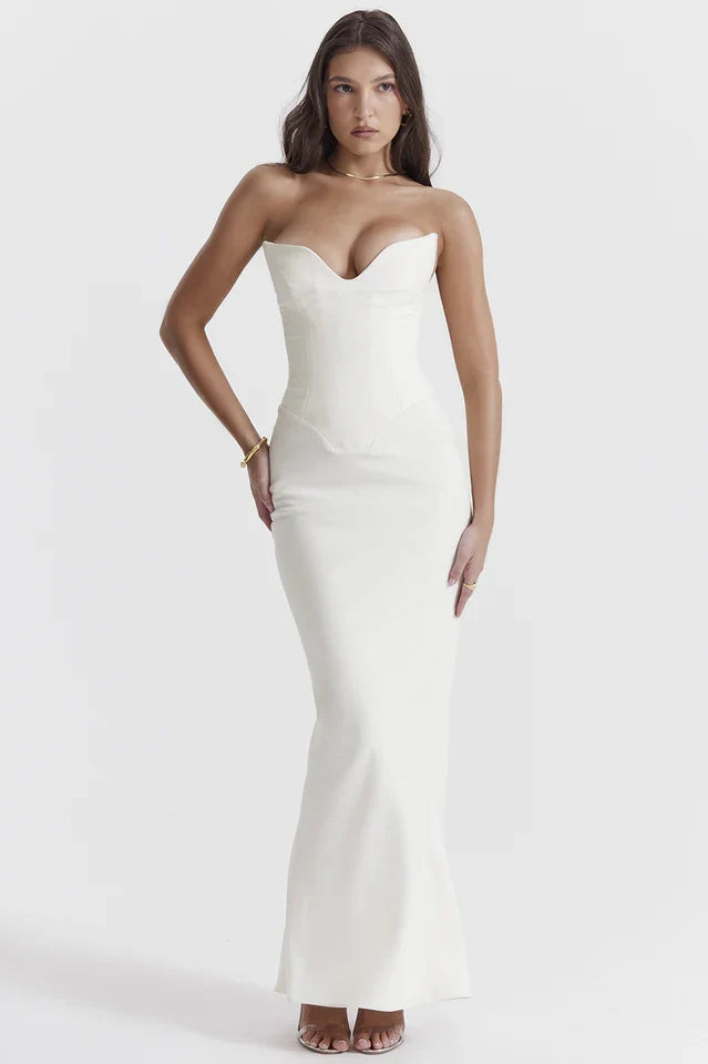 Karla | Maxi Dress with Strapless Corset Bodice