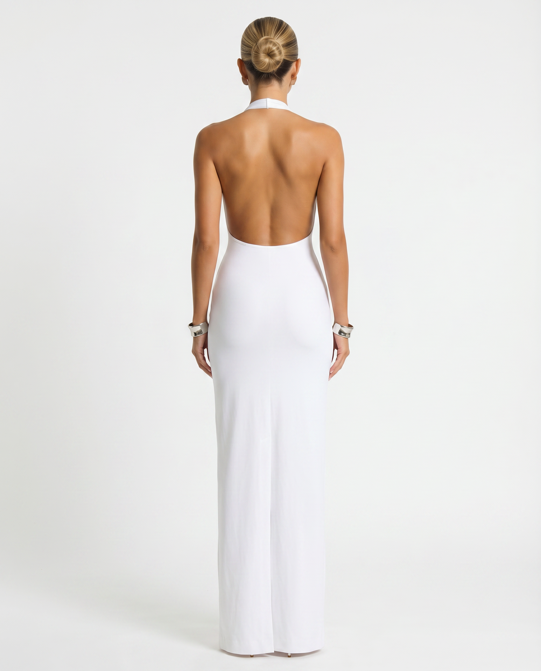 Aimee | Maxi Dress with Strapless Neckline and Back Slit