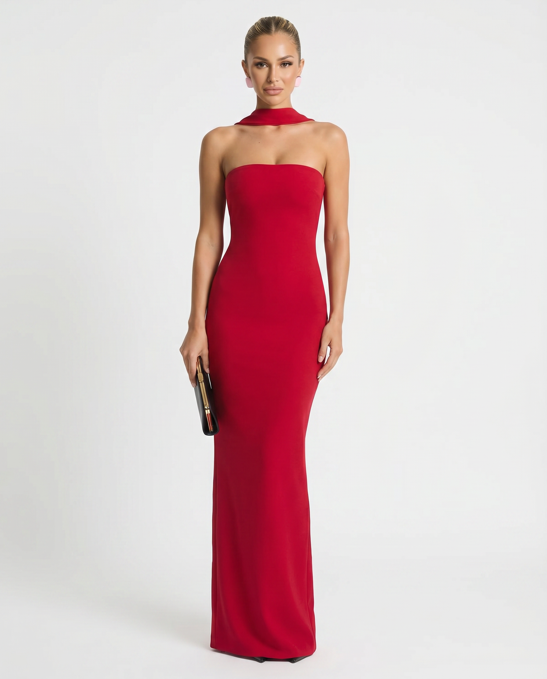 Aimee | Maxi Dress with Strapless Neckline and Back Slit