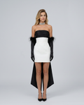 Lea | Strapless Mini Dress with High-Low Back Detail