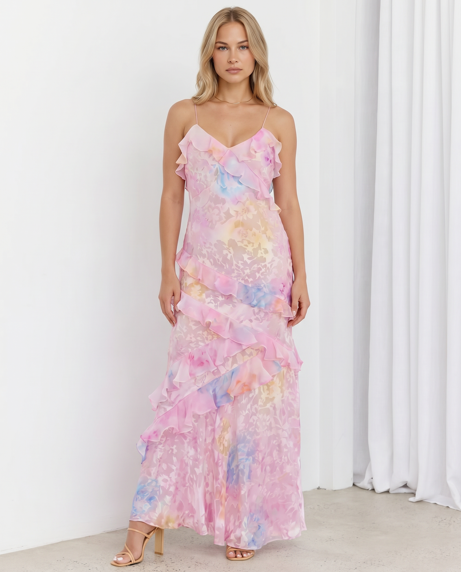 Lillie | Maxi Dress with Ruffle Layered Skirt