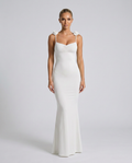 Elenora | Maxi Dress with Low Back and Floral Strap Detail