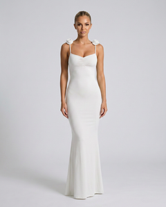 Elenora | Maxi Dress with Low Back and Floral Strap Detail