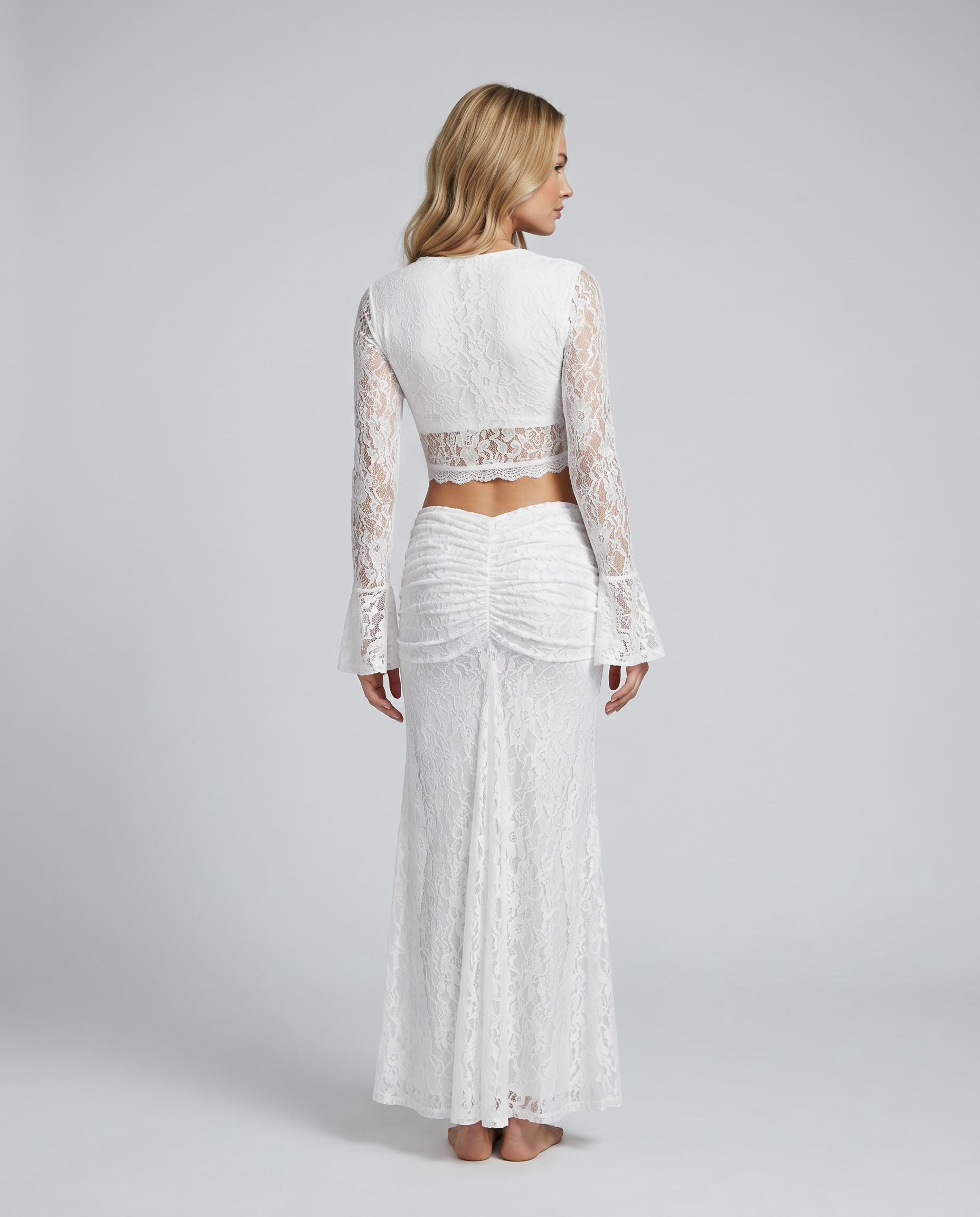 Beverly | Sheer Lace Top and Maxi Skirt Set