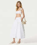 Felecia | Two-Piece Set with Floral Appliqué Skirt