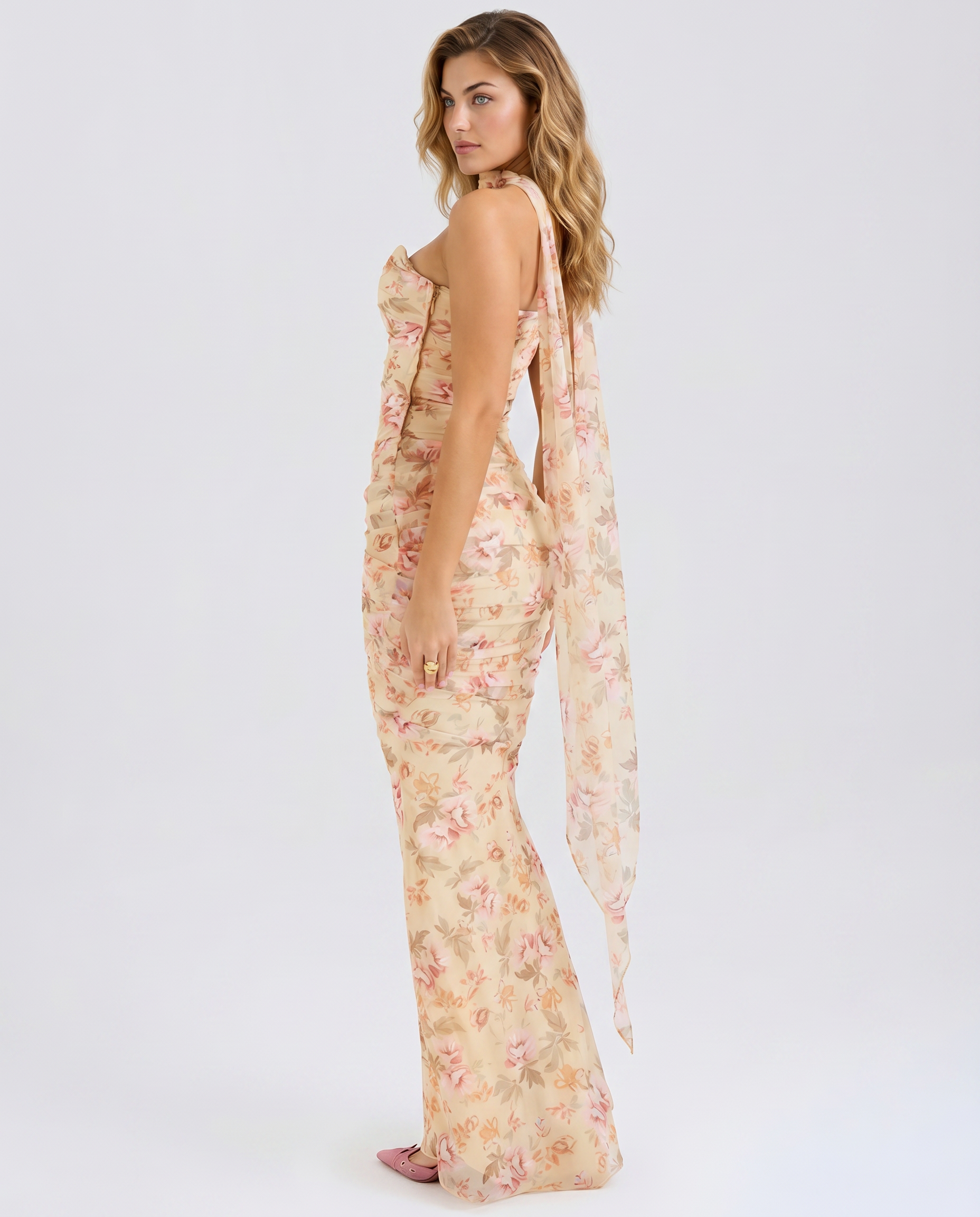 Velma | Maxi Dress with Neck Scarf Detail