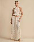 Bella | Halter Top and Pleated Maxi Skirt Set
