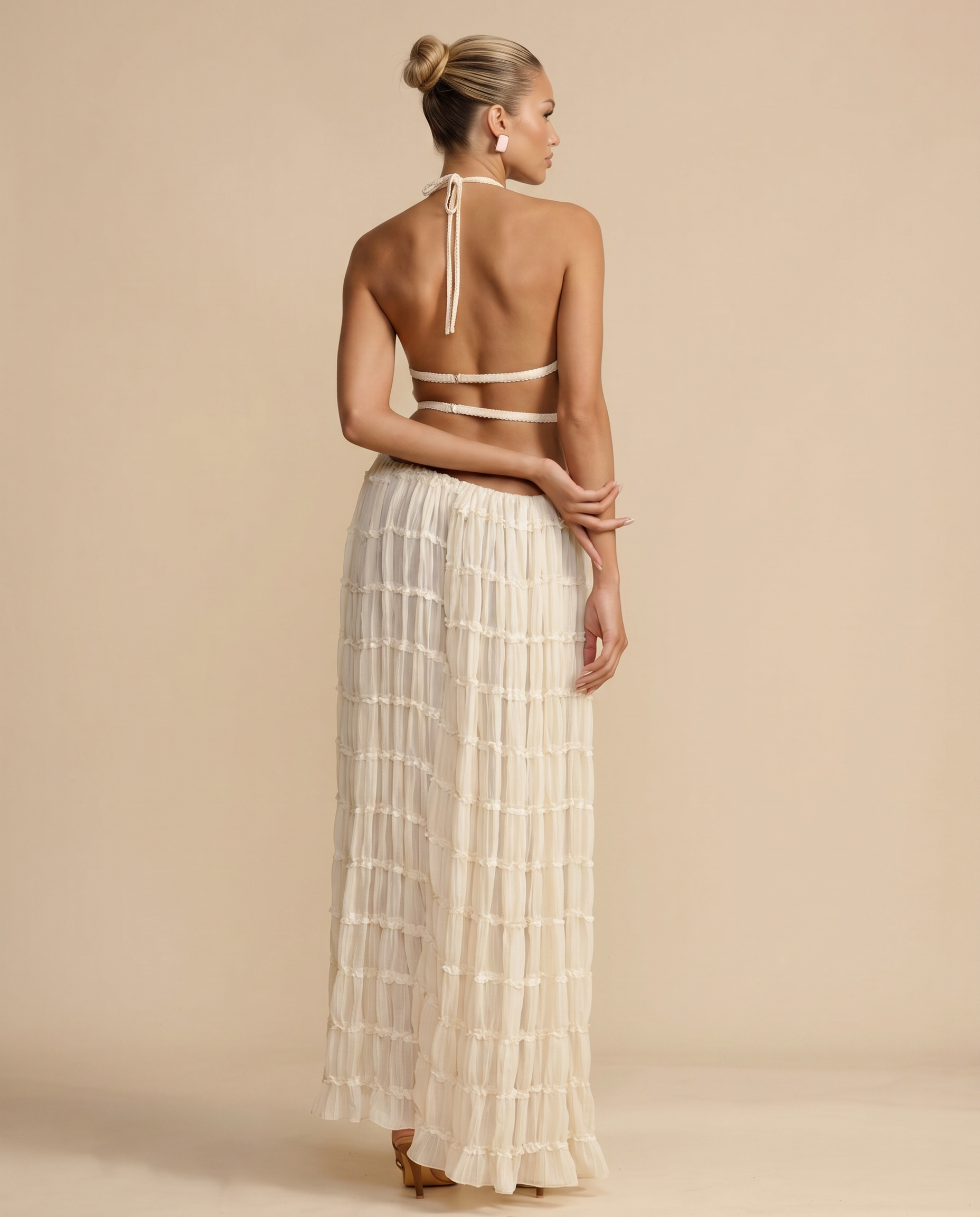 Bella | Halter Top and Pleated Maxi Skirt Set