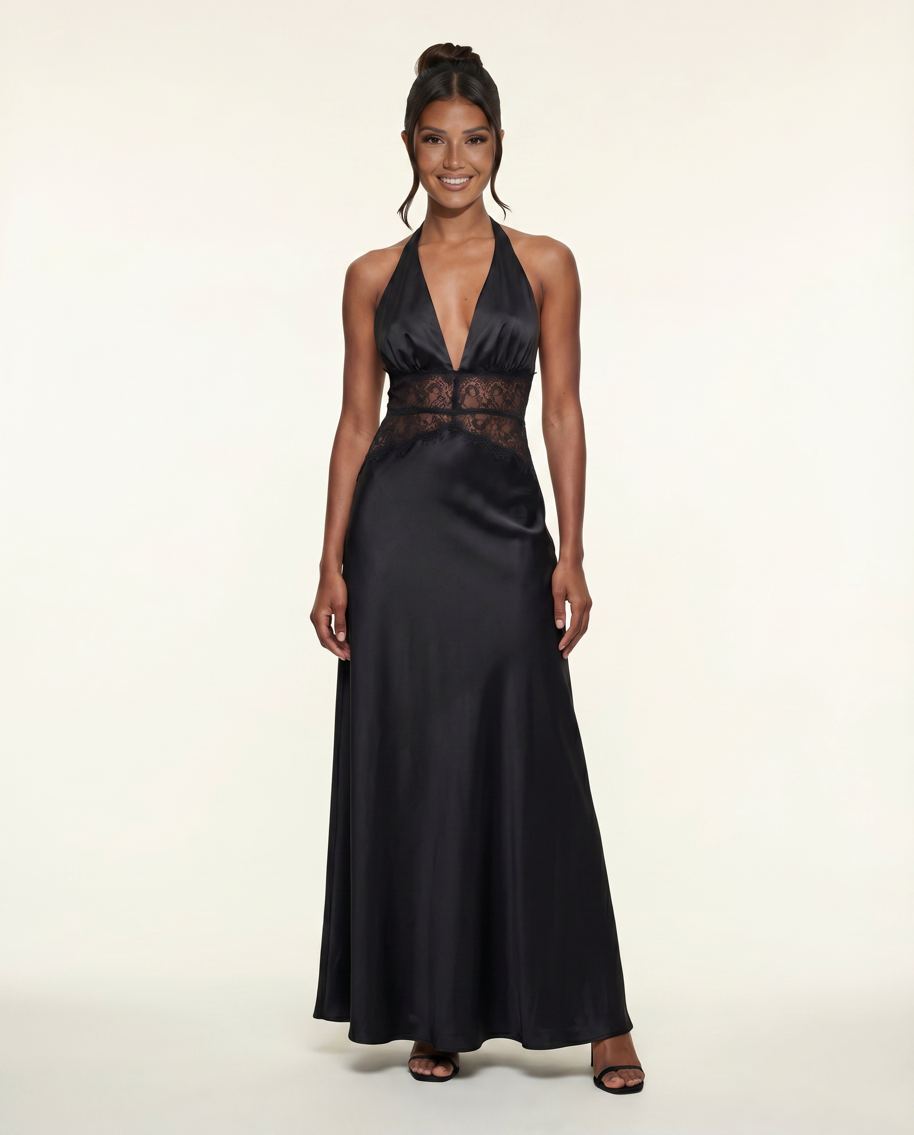Lenora | Maxi Dress with Lace Waist and Open Back