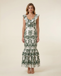 Jim | Maxi Dress with Ruffle Trim and Embroidered Detail