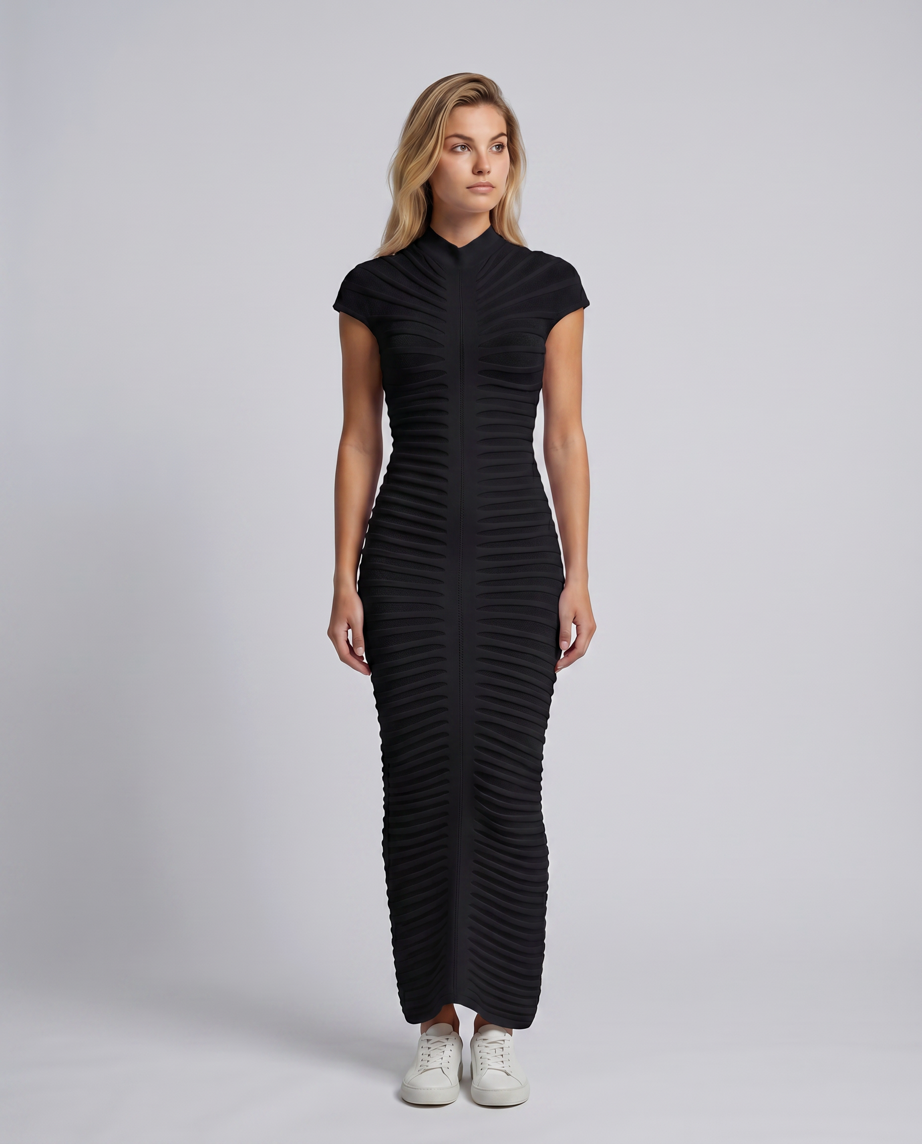 Gloria | Maxi Dress with Ribbed Sculpted Structure