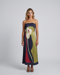 Tanya | Maxi Dress with Strapless Abstract Print