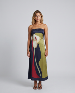 Tanya | Maxi Dress with Strapless Abstract Print