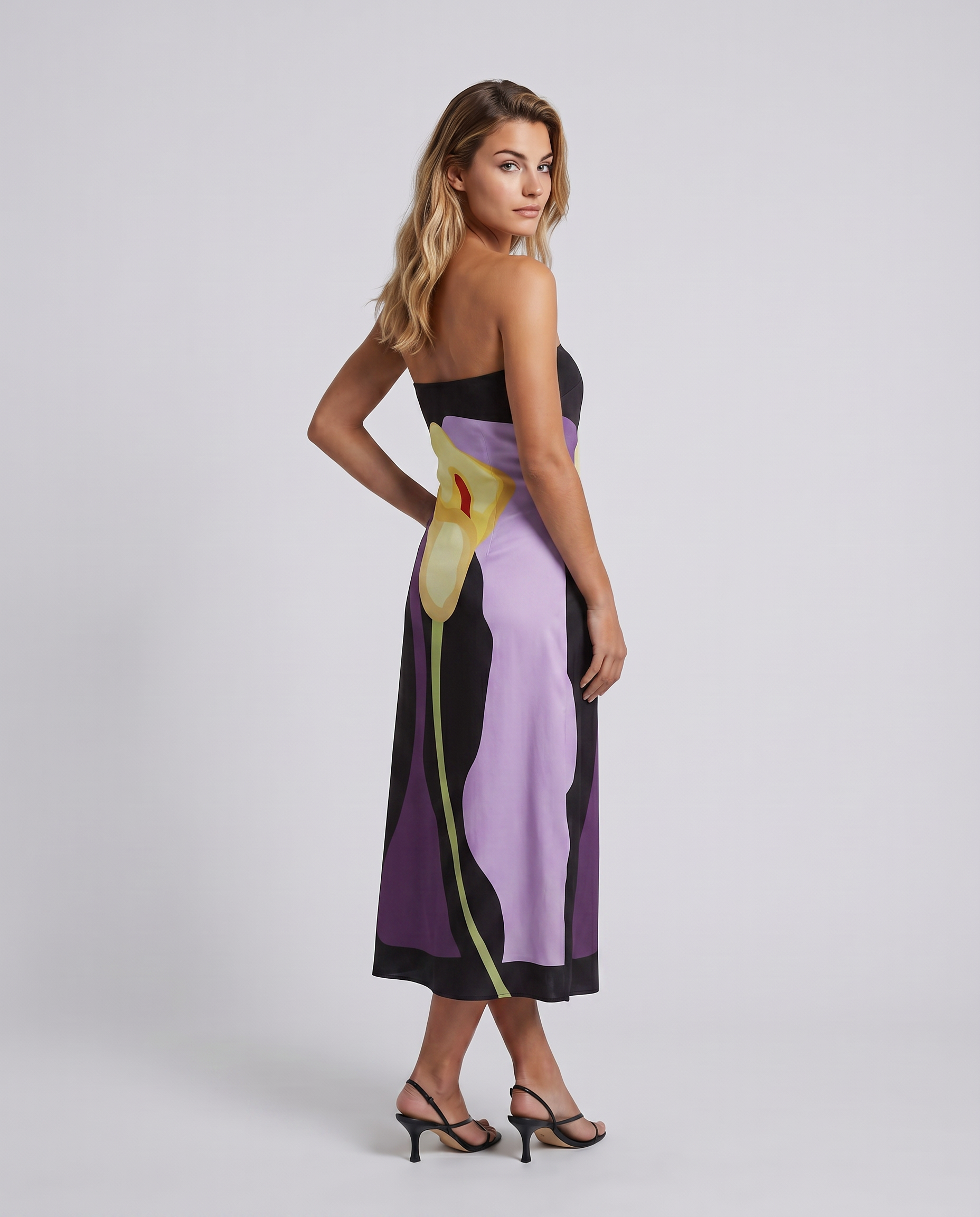 Tanya | Maxi Dress with Strapless Abstract Print