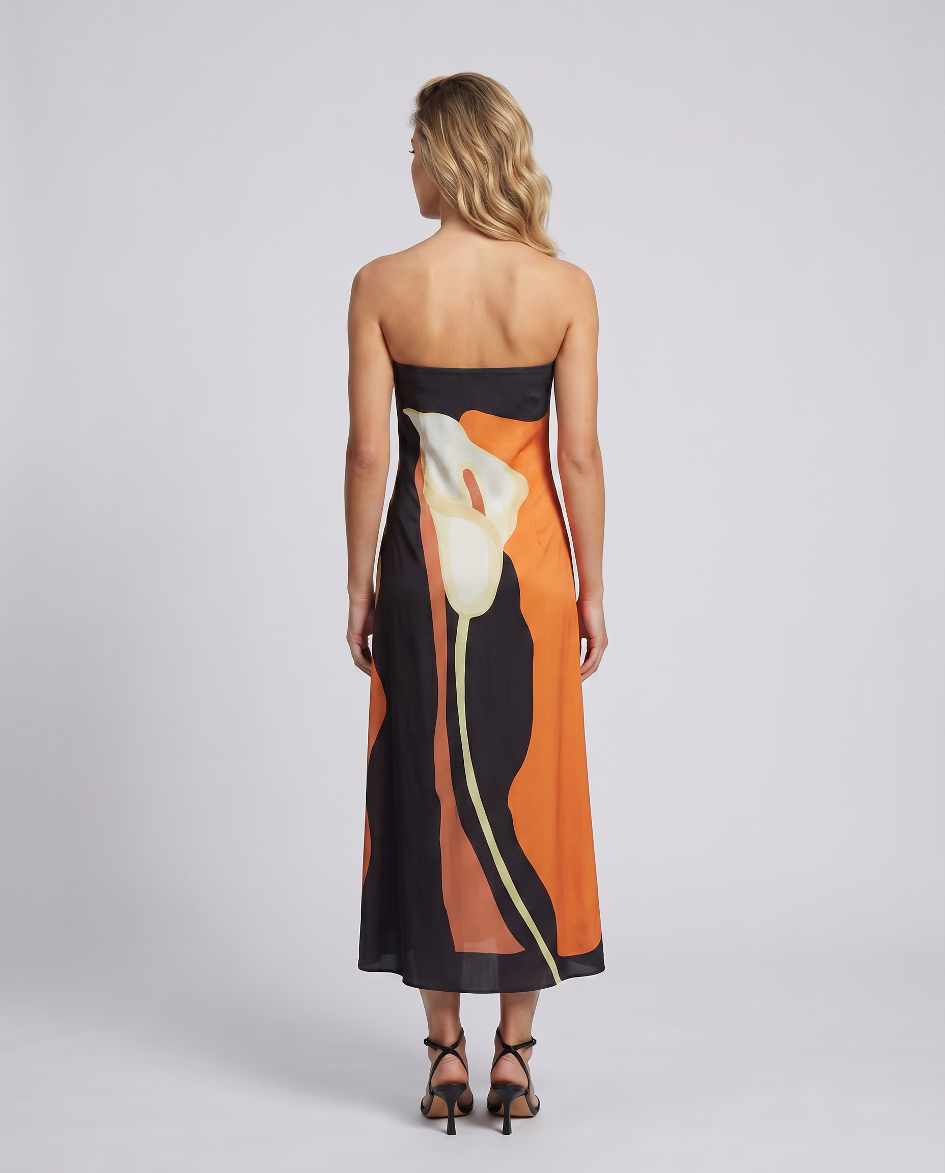 Tanya | Maxi Dress with Strapless Abstract Print