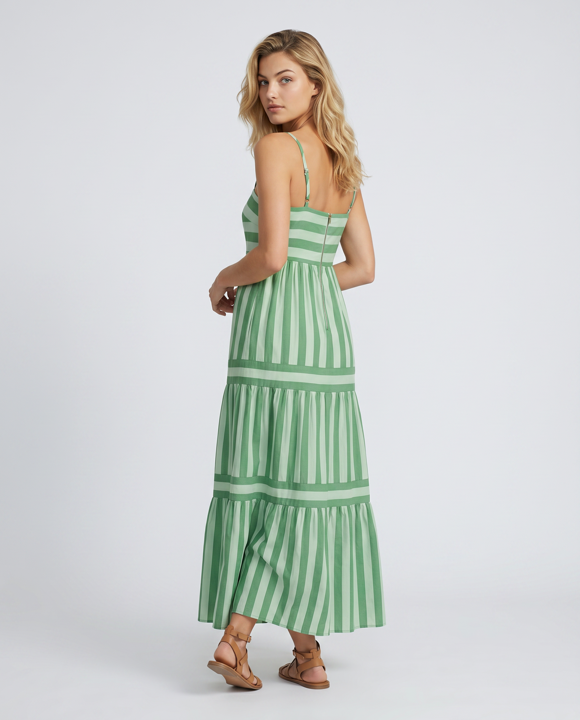 Jasper | Maxi Dress with Striped Tiered Skirt