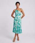 Nerissa | Midi Dress with One-Shoulder Floral Print