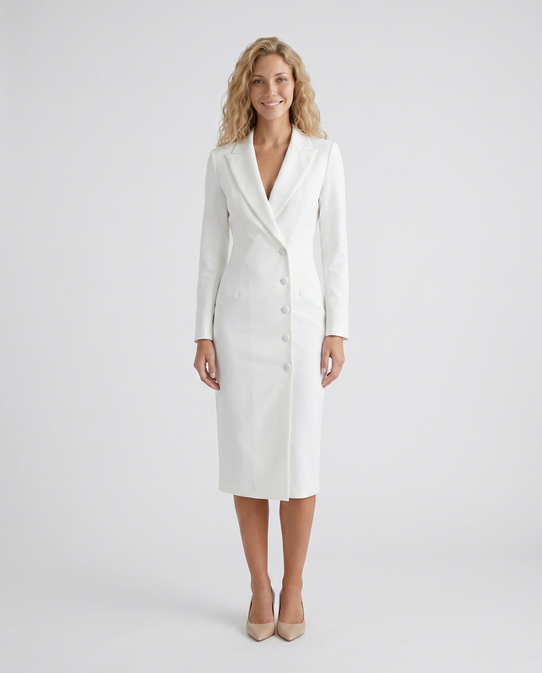 Kaylee | Front Slit Wedding Guest Midi Dress