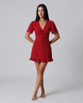 Ines | V-Neck Polka Dot Flounce Mini Dress