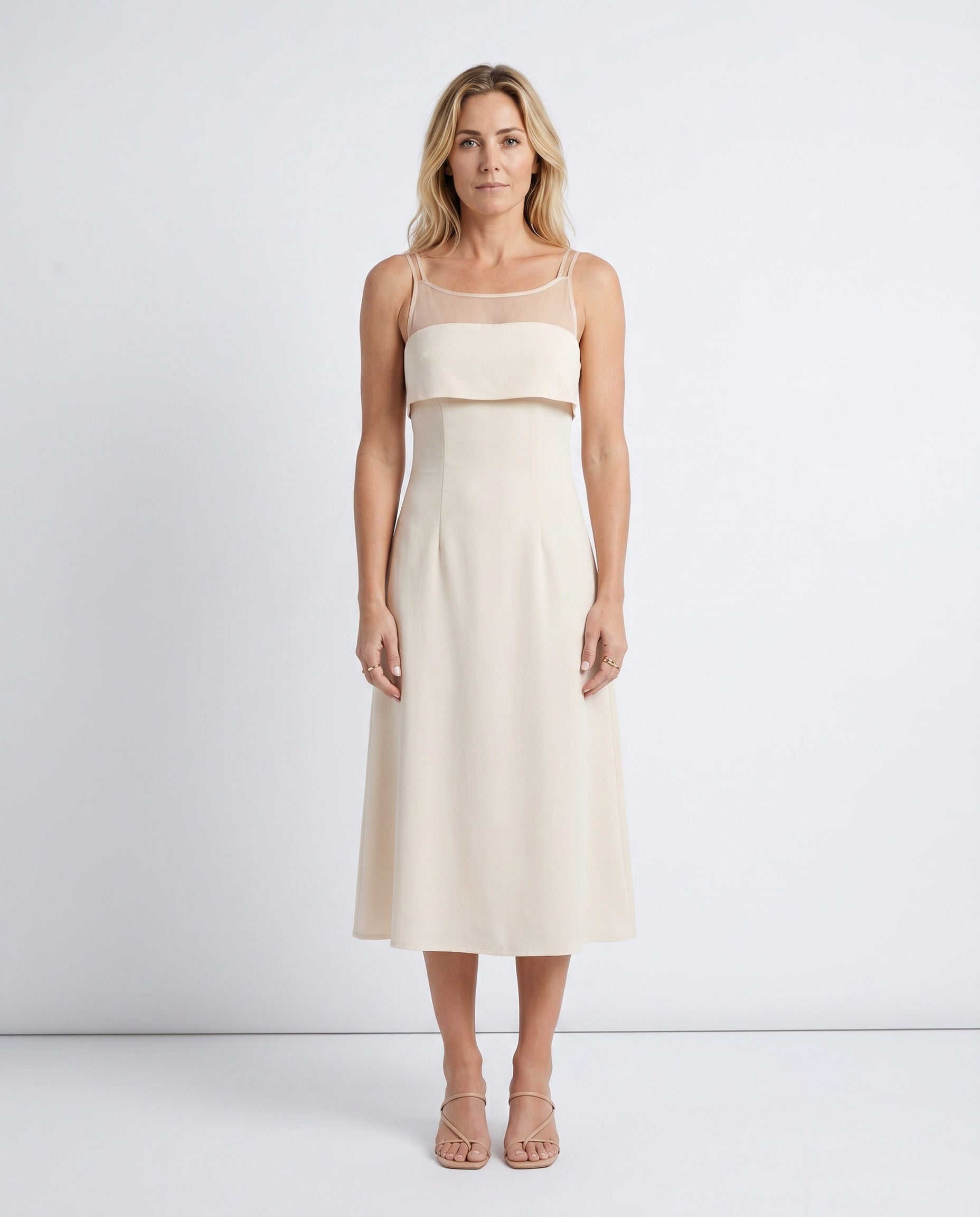 Selah | Spaghetti Strap A-Line Midi Dress